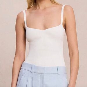 White Ribbed Tank Top